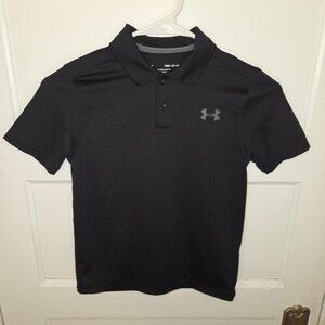 Under Armour Black Heatgear Collard Youth Polo Shirt - Size Youth Small